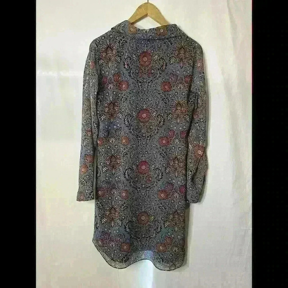 Cabi  Womens Blue Brown Provincial Floral Printed Dress Shift Size S, Boho - Picture 3 of 5